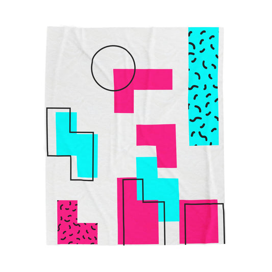 Abstract Geometric Velveteen Plush Blanket - Cozy Home Decor