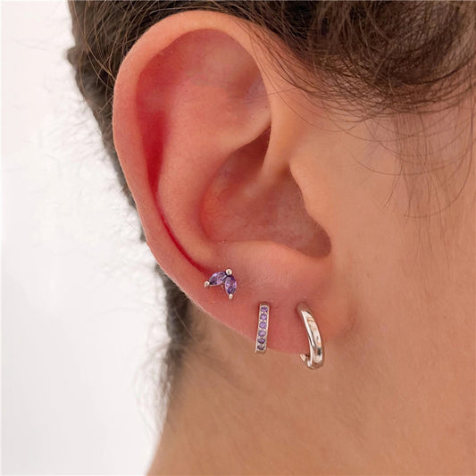 Classic Versatile Marquise And Diamond Ear Buckles 3-Piece Set Combination